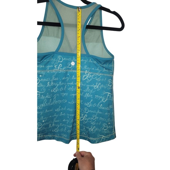 Lululemon Tank Top Everyday Mantra Blue Athletic Sleeveless - Picture 4 of 5